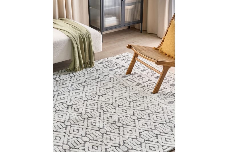 Tæppe Sibi - Hvid, Grå, 200x300 cm - Tekstiler - Tæpper - Fladvævet tæppe