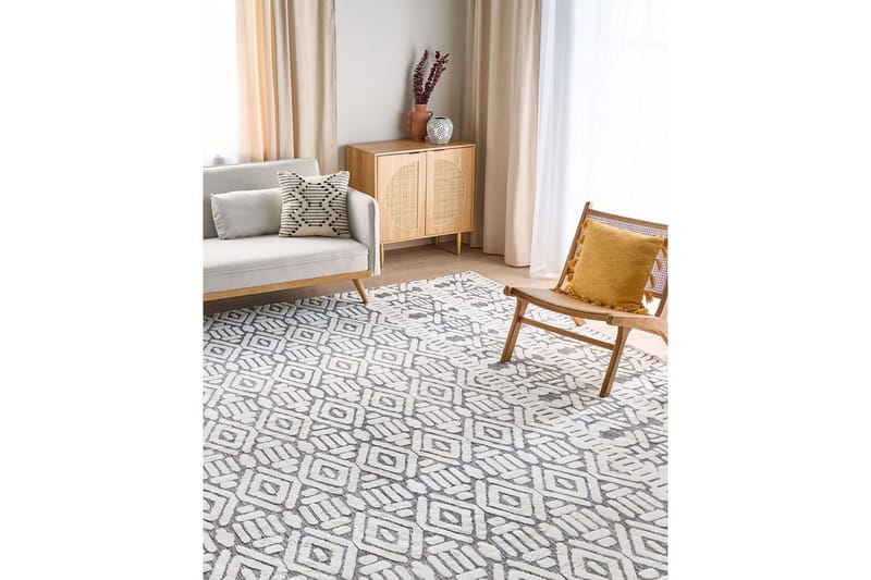Tæppe Sibi - Hvid, Grå, 300x400 cm - Tekstiler - Tæpper - Fladvævet tæppe
