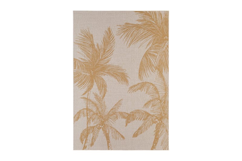 Bahamas Palm Udendørsmåtte 200x290 cm - Guld - Udendørs tæpper