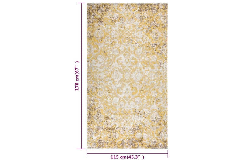 fladvævet udendørstæppe 115x170 cm gul - Gul - Tekstiler - Tæpper - Udendørs tæpper