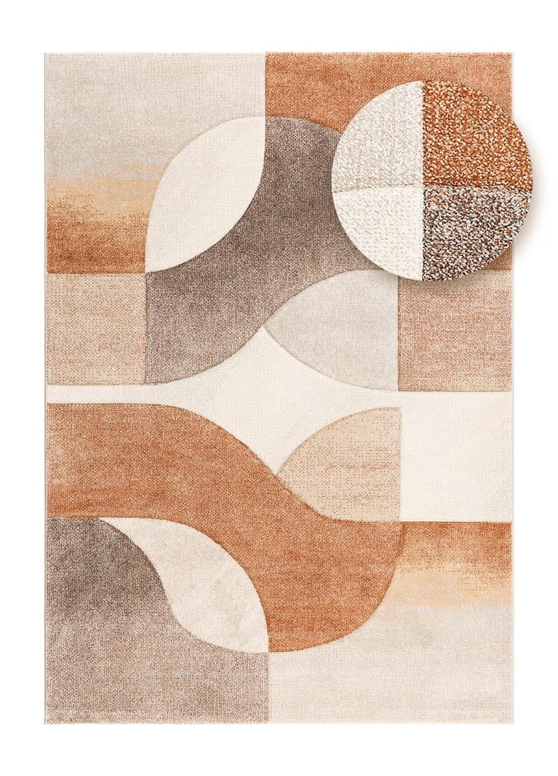 Maskinvævet tæppe KM Home Brilliance Shape 140x200 cm Rust - rust - Tekstiler - Tæpper - Udendørs tæpper - Plasttæpper