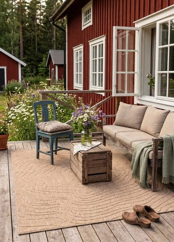 Maskinvævet tæppe KM Home Capri Modern 160x230 cm Jute - Jute - Tekstiler - Tæpper - Udendørs tæpper