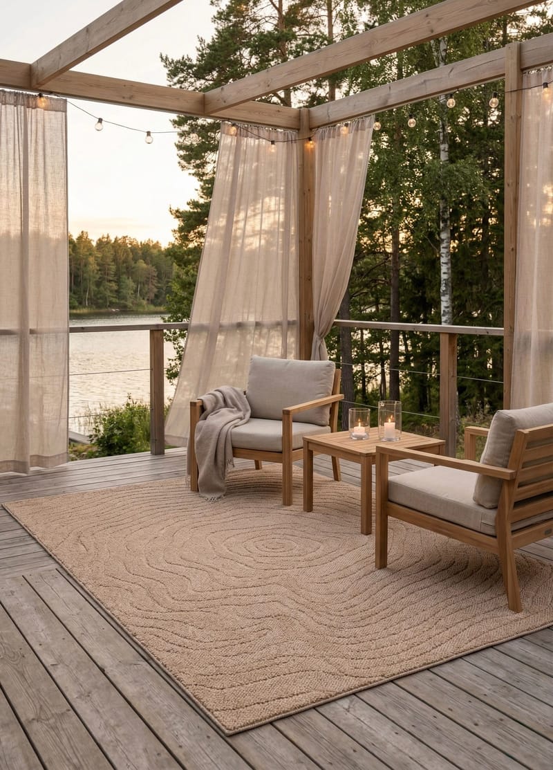 Maskinvævet tæppe KM Home Capri Modern 160x230 cm Jute - Jute - Tekstiler - Tæpper - Udendørs tæpper