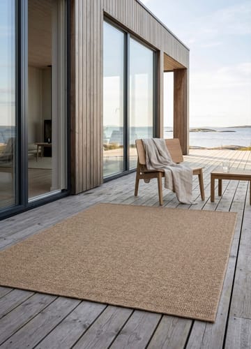 Maskinvævet tæppe KM Home Capri Plain 200x290 cm Jute - jute - Tekstiler - Tæpper - Udendørs tæpper