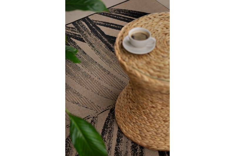 Panama Leaf Udendørstæppe 200x290 cm - Sort - Tekstiler - Tæpper - Udendørs tæpper
