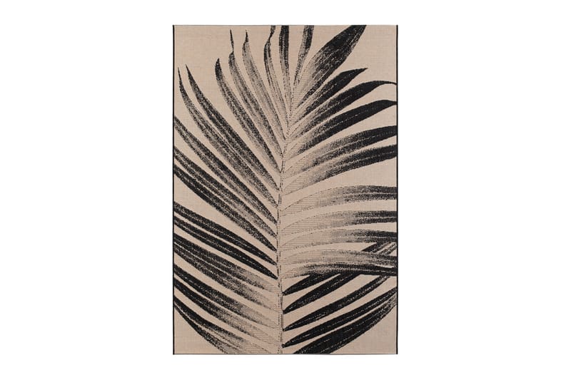 Panama Leaf Udendørstæppe 200x290 cm - Sort - Udendørs tæpper