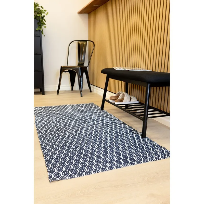 Plasttæppe Hilma Link - 70x150 cm, Blå - Tekstiler - Tæpper - Udendørs tæpper - Plasttæpper