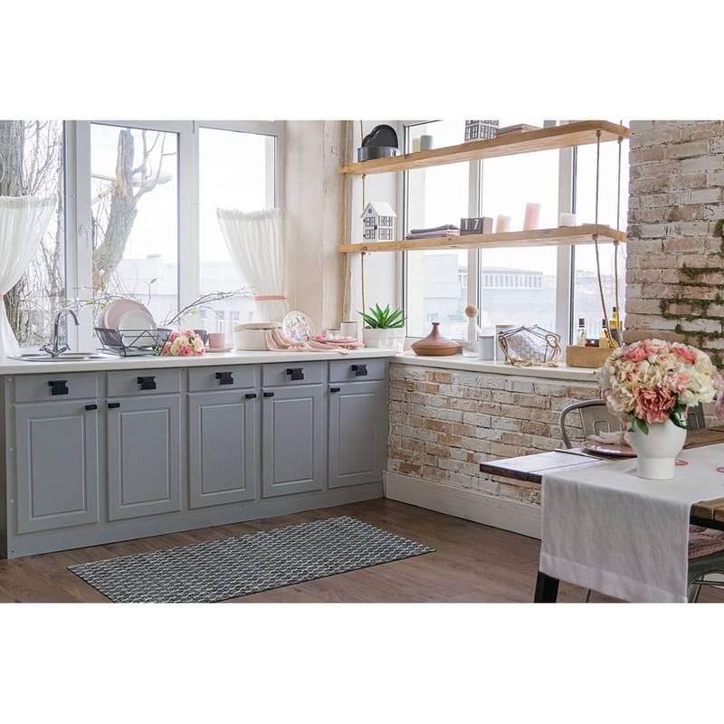 Plasttæppe Hilma Link - 70x200 cm, Sort - Tekstiler - Tæpper - Udendørs tæpper - Plasttæpper