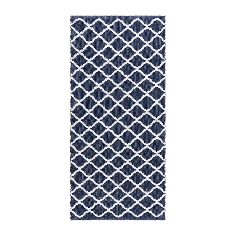 Plasttæppe Hilma Wave - 150x220 cm, Blå - Tekstiler - Tæpper - Udendørs tæpper - Plasttæpper