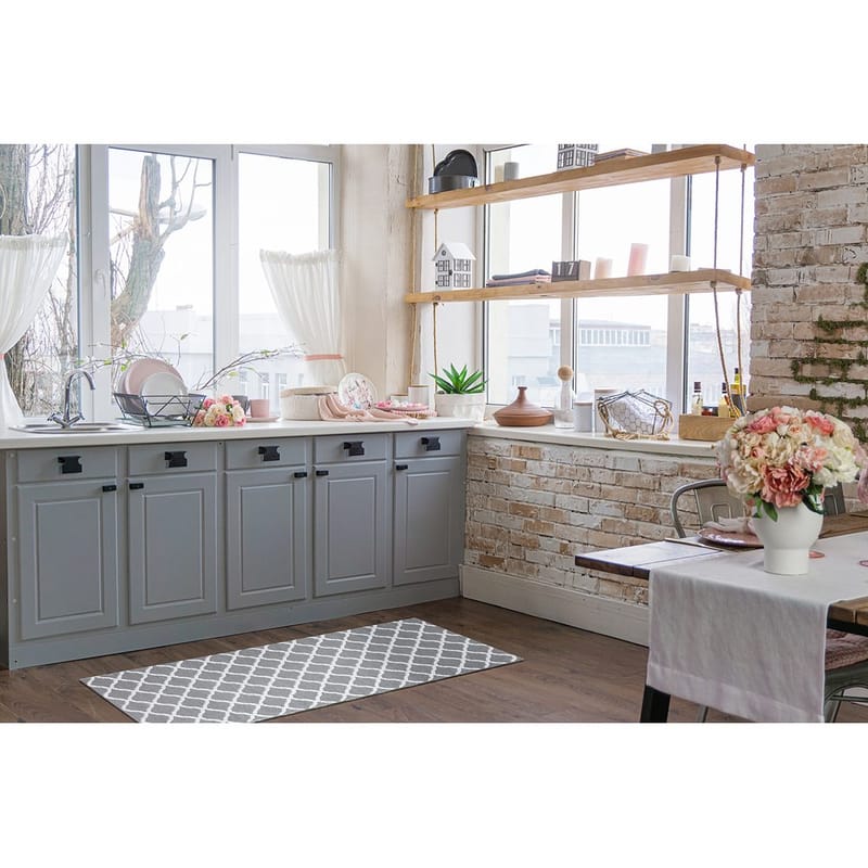 Plasttæppe Hilma Wave - 150x220 cm, Grå - Tekstiler - Tæpper - Udendørs tæpper - Plasttæpper