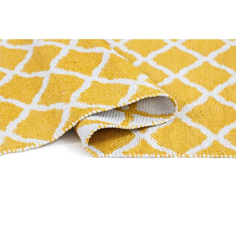 Plasttæppe Hilma Wave - 70x150 cm, Gul - Tekstiler - Tæpper - Udendørs tæpper - Plasttæpper
