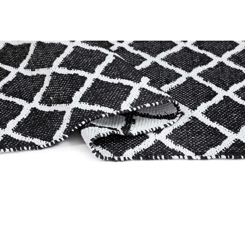 Plasttæppe Hilma Wave - 70x200 cm, Sort - Tekstiler - Tæpper - Udendørs tæpper - Plasttæpper