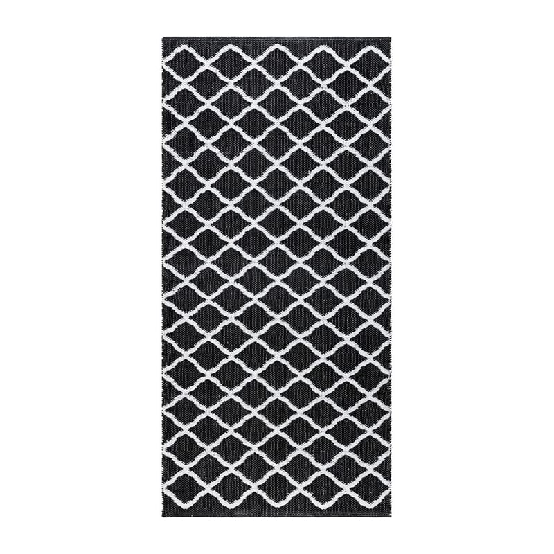 Plasttæppe Hilma Wave - 70x200 cm, Sort - Tekstiler - Tæpper - Udendørs tæpper - Plasttæpper