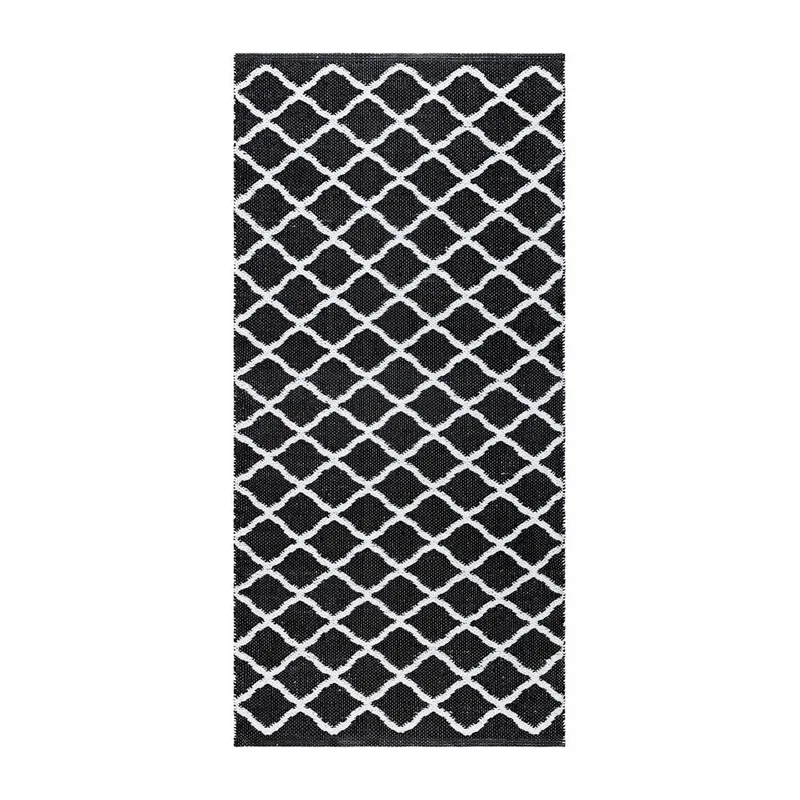 Plasttæppe Hilma Wave - 70x200 cm, Sort - Tekstiler - Tæpper - Udendørs tæpper - Plasttæpper