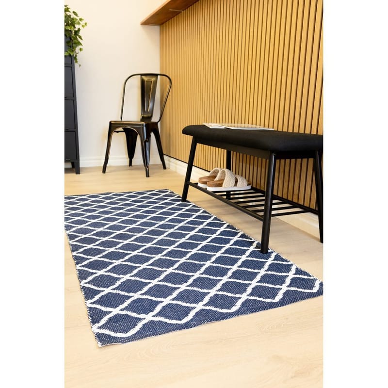 Plasttæppe Hilma Wave - 70x250 cm, Blå - Tekstiler - Tæpper - Udendørs tæpper - Plasttæpper