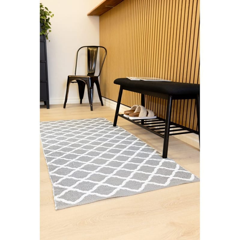 Plasttæppe Hilma Wave - 70x250 cm, Grå - Tekstiler - Tæpper - Moderne tæppe - Wiltontæpper