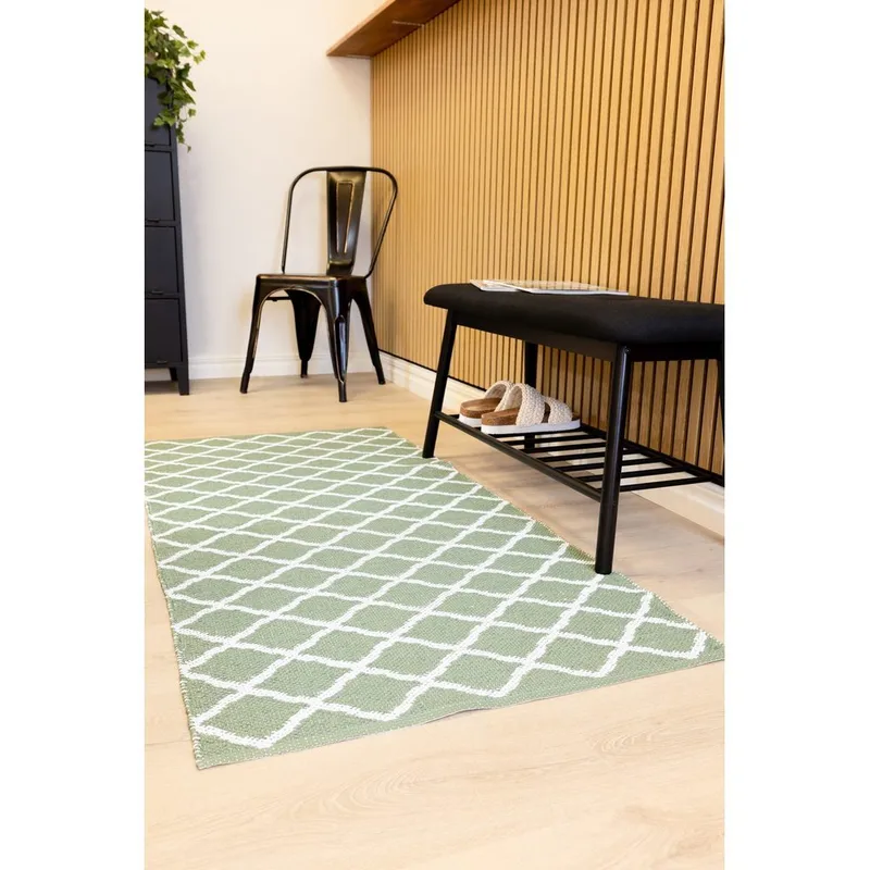 Plasttæppe Hilma Wave - 70x250 cm, Grøn - Tekstiler - Tæpper - Moderne tæppe - Wiltontæpper