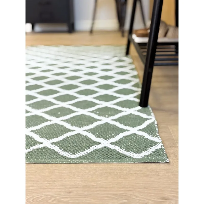 Plasttæppe Hilma Wave - 70x250 cm, Grøn - Tekstiler - Tæpper - Moderne tæppe - Wiltontæpper