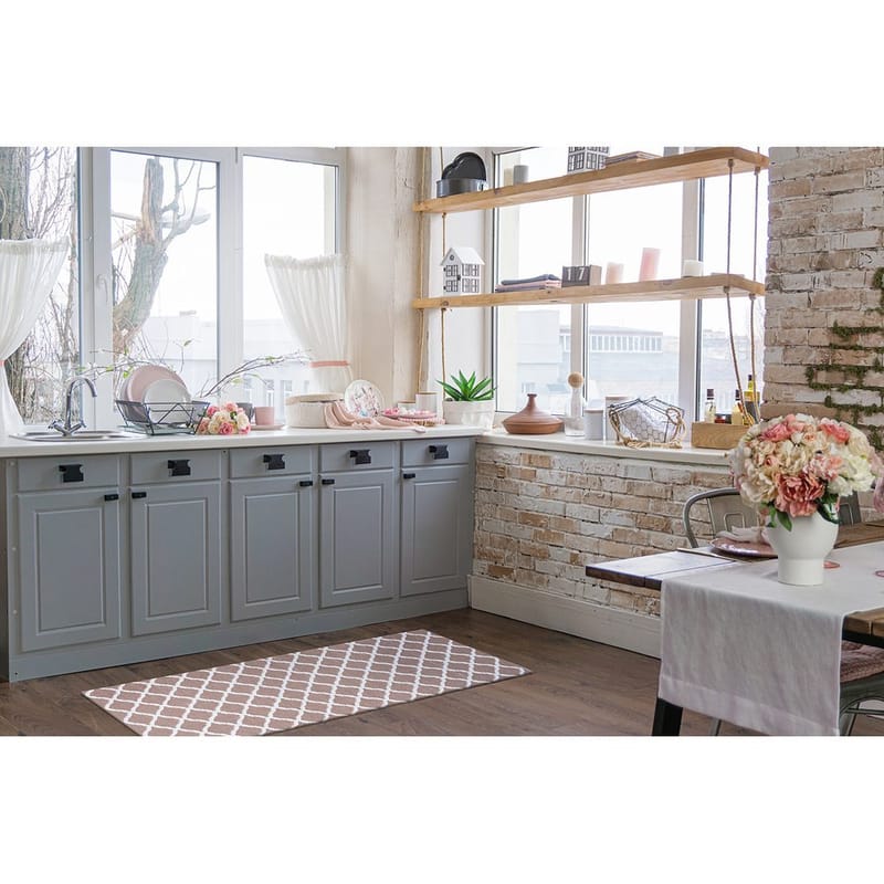 Plasttæppe Hilma Wave - 70x250 cm, Rosa - Tekstiler - Tæpper - Udendørs tæpper - Plasttæpper