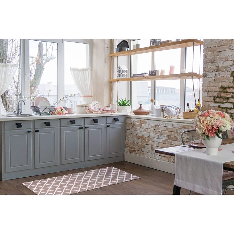 Plasttæppe Hilma Wave - 70x250 cm, Rosa - Tekstiler - Tæpper - Udendørs tæpper - Plasttæpper