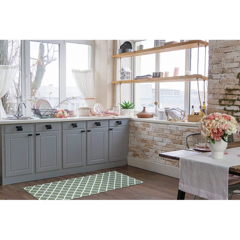 Plasttæppe Hilma Wave - 70x300 cm, Grøn - Tekstiler - Tæpper - Udendørs tæpper - Plasttæpper