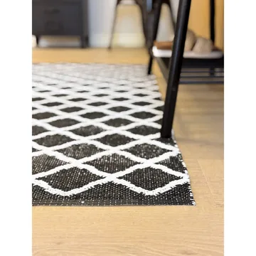 Plasttæppe Hilma Wave - 70x300 cm, Sort - Tekstiler - Tæpper - Moderne tæppe - Wiltontæpper