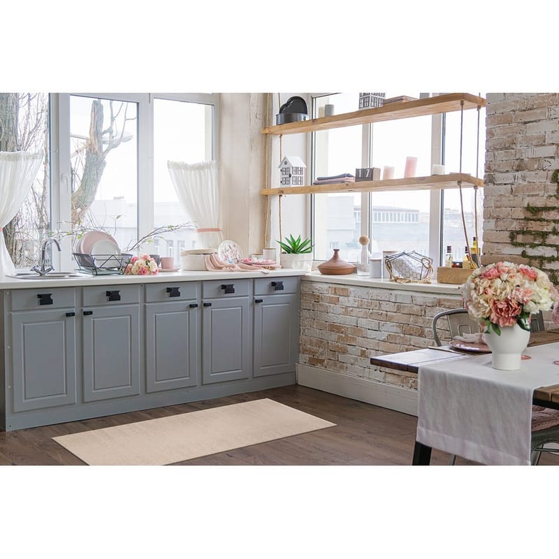 Plasttæppe Hilma Plain - 70x150 cm, Linned - Tekstiler - Tæpper - Udendørs tæpper - Plasttæpper