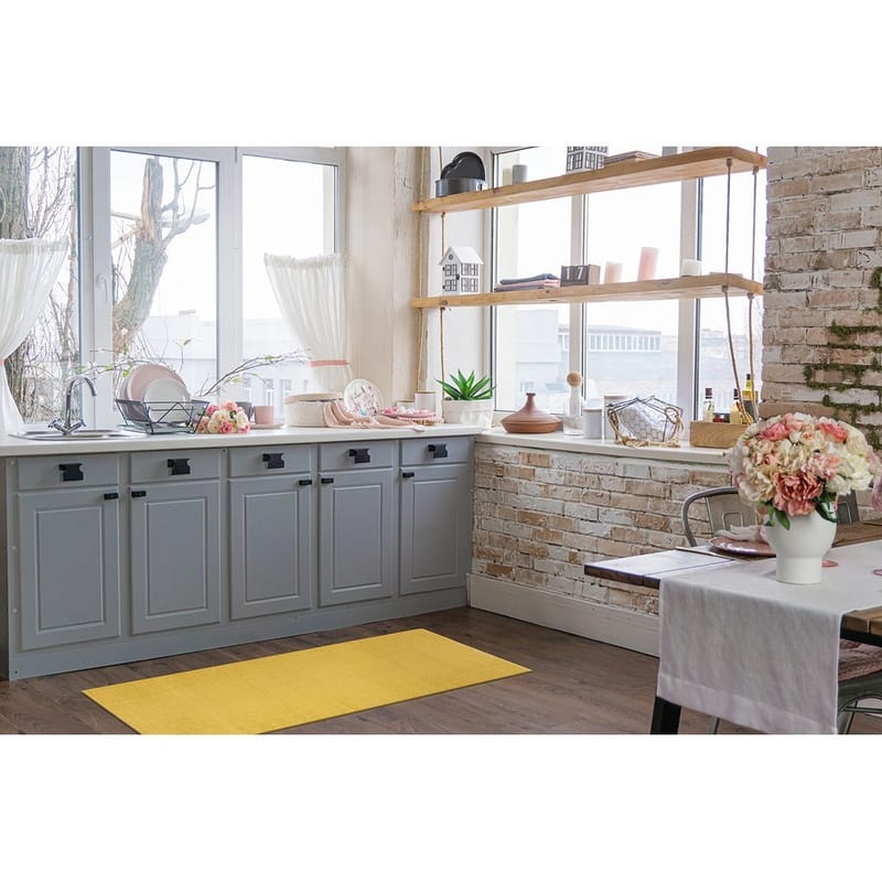 Plasttæppe Hilma Plain - 150x220 cm, Gul - Tekstiler - Tæpper - Udendørs tæpper - Plasttæpper