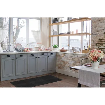 Plasttæppe Hilma Plain - 70x200 cm, Sort - Tekstiler - Tæpper - Moderne tæppe - Wiltontæpper