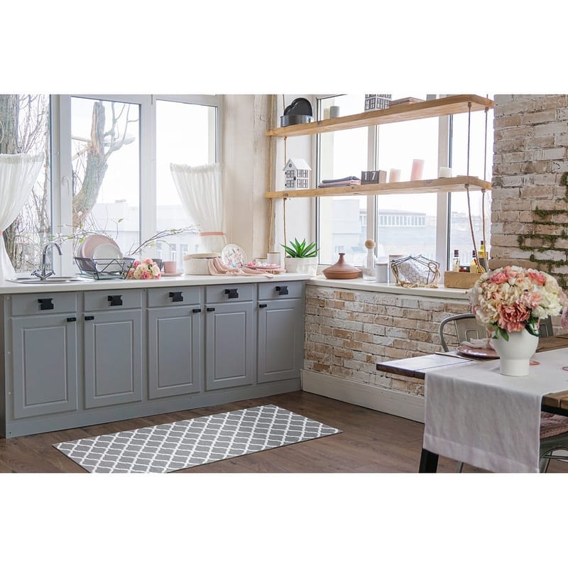Plasttæppe KM Home Hilma Wave 150x220 cm KM Home Grå 70x200 cm - Tekstiler - Tæpper - Moderne tæppe - Wiltontæpper