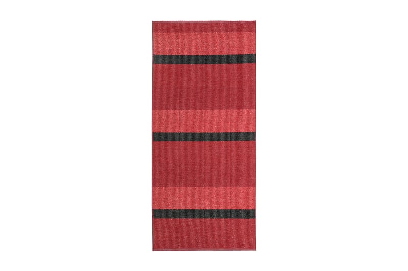 Block kludetæppe 70x450 cm Rød - Horredsmattan - Kludetæpper