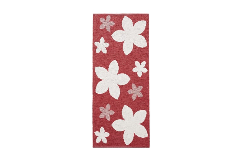 Flower kludetæppe 70x450 cm Rød - Horredsmattan - Kludetæpper