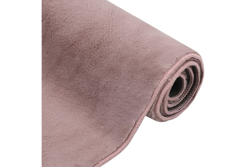 gulvtæppe 180x270 cm kunstig kaninpels gammelrosa - Lyserød - Tekstiler - Tæpper - Udendørs tæpper - Plasttæpper