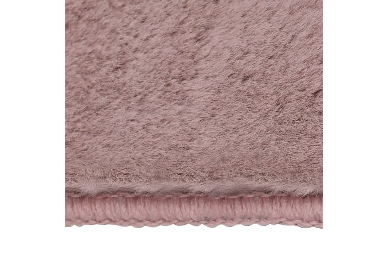 gulvtæppe 180x270 cm kunstig kaninpels gammelrosa - Lyserød - Tekstiler - Tæpper - Udendørs tæpper - Plasttæpper