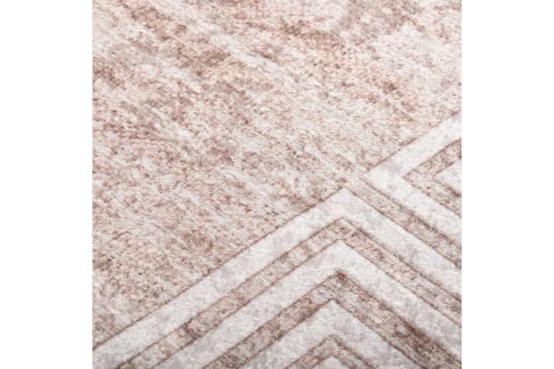 gulvtæppe 80x300 cm skridsikkert og vaskbart beige - Beige - Tekstiler - Tæpper - Udendørs tæpper - Plasttæpper