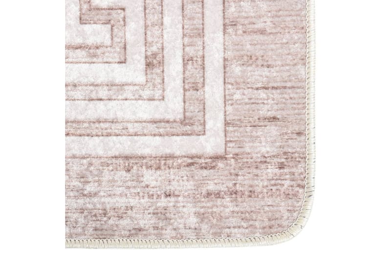 gulvtæppe 80x300 cm skridsikkert og vaskbart beige - Beige - Tekstiler - Tæpper - Udendørs tæpper - Plasttæpper