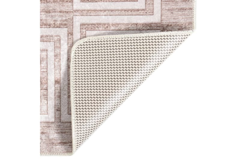 gulvtæppe 80x300 cm skridsikkert og vaskbart beige - Beige - Tekstiler - Tæpper - Udendørs tæpper - Plasttæpper