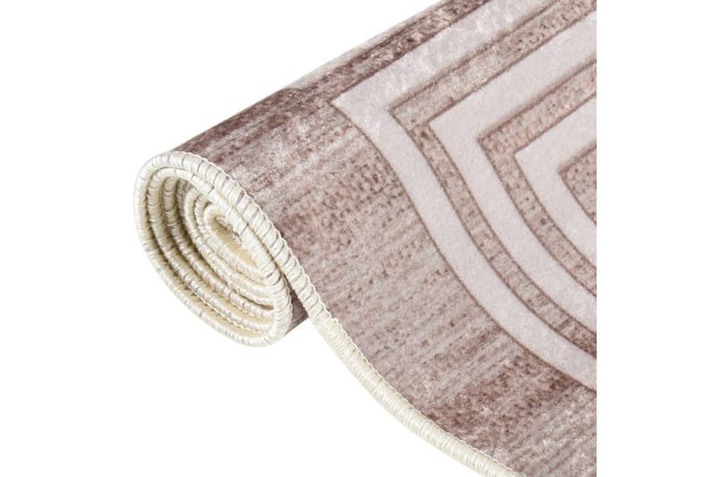 gulvtæppe 80x300 cm skridsikkert og vaskbart beige - Beige - Tekstiler - Tæpper - Udendørs tæpper - Plasttæpper