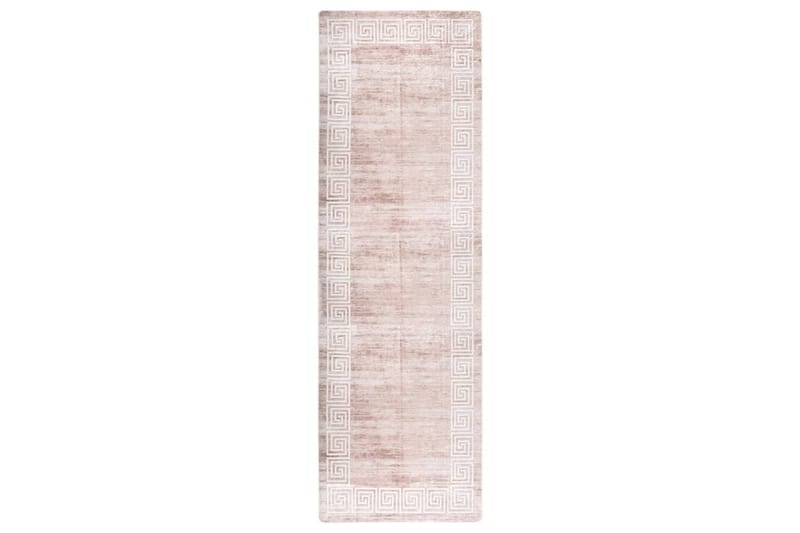gulvtæppe 80x300 cm skridsikkert og vaskbart beige - Beige - Tekstiler - Tæpper - Udendørs tæpper - Plasttæpper