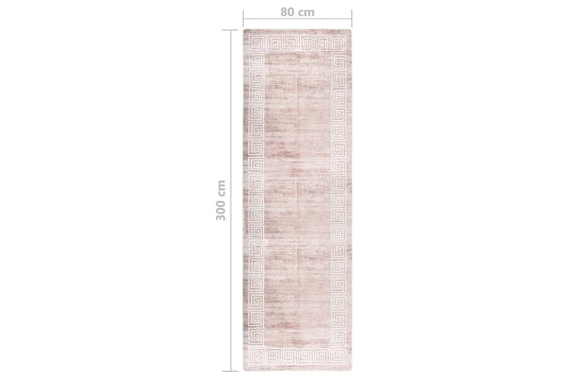gulvtæppe 80x300 cm skridsikkert og vaskbart beige - Beige - Tekstiler - Tæpper - Udendørs tæpper - Plasttæpper