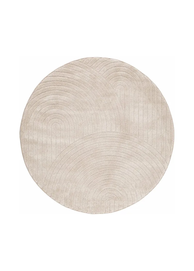 Maskinvævet tæppe KM Home Genova Zen Rund 120x120 cm Hør, hør