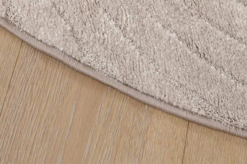 Maskinvævet tæppe KM Home Genova Zen Rund 120x120 cm Hør - hør - Tekstiler - Tæpper - Udendørs tæpper - Plasttæpper