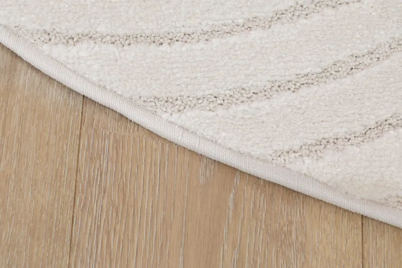 Maskinvævet tæppe KM Home Genova Zen Rund 120x120 cm Hvid - hvid - Tekstiler - Tæpper - Udendørs tæpper - Plasttæpper