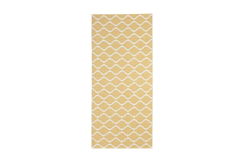 Wave Plastmåtte 150x150 Vendbar PVC gul - Horredsmattan - Tekstiler - Tæpper - Udendørs tæpper - Plasttæpper