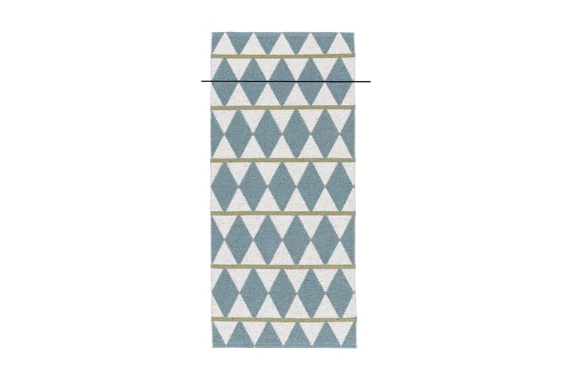 Zigge kludetæppe 70x450 cm Blå - Horredsmattan - Kludetæpper