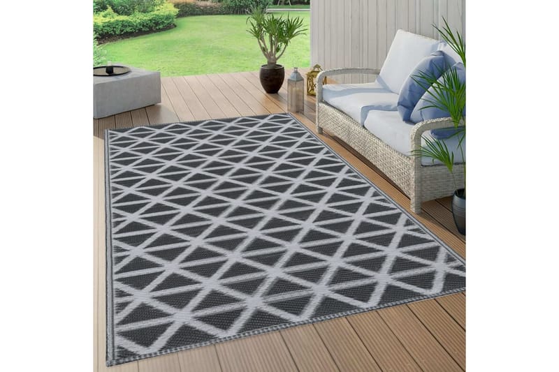 udendørstæppe 120x180 cm PP sort - Tekstiler - Tæpper - Udendørs tæpper