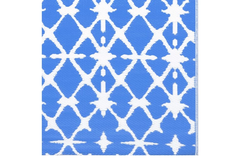 udendørstæppe 120x180 cm PP blå og hvid - Tekstiler - Tæpper - Udendørs tæpper