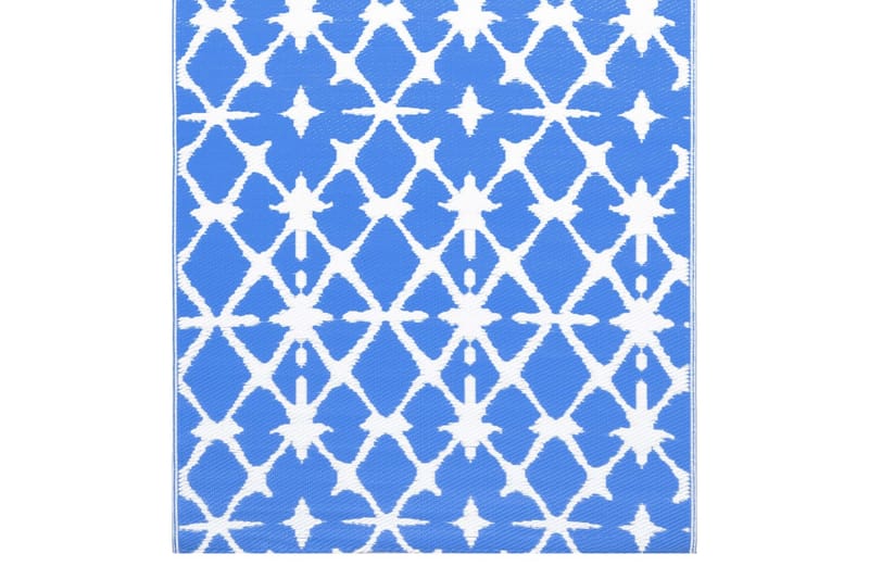udendørstæppe 120x180 cm PP blå og hvid - Tekstiler - Tæpper - Udendørs tæpper