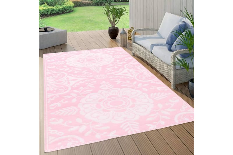 udendørstæppe 160x230 cm PP pink - Tekstiler - Tæpper - Udendørs tæpper