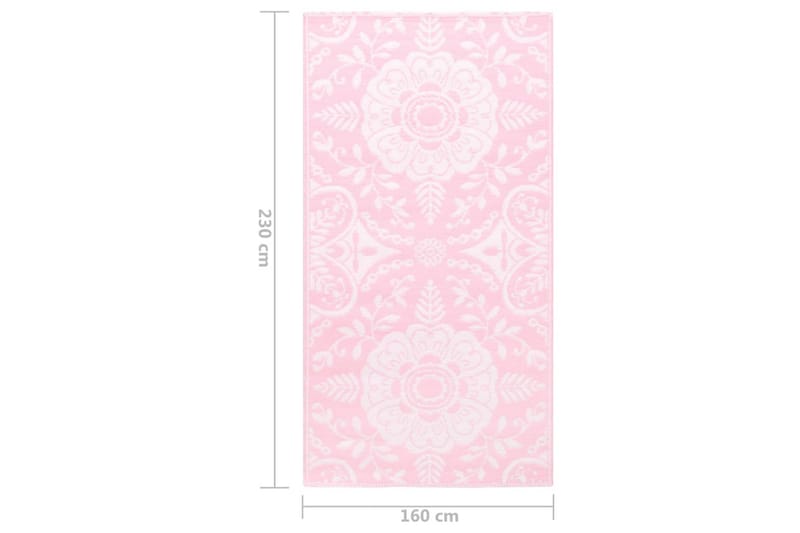 udendørstæppe 160x230 cm PP pink - Tekstiler - Tæpper - Udendørs tæpper
